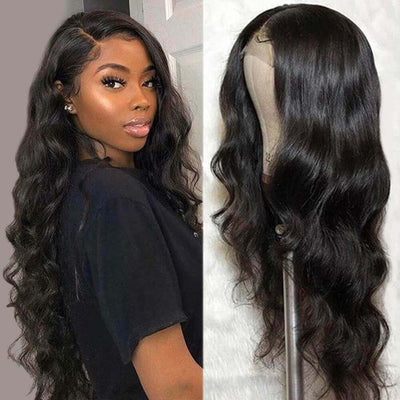 Curly human hair lace front wig on model and display mannequin, showcasing premium quality and natural look.