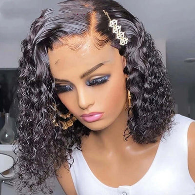 10 - inch Brazilian Lace Front Bob Wig-100% Human Hair with Pre-Plucked Hairline