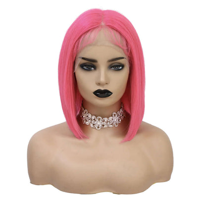 13x4 lace bob wig, human hair, glueless, 200% density, natural look