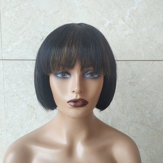 Pre plucked Brazilian human hair short bob wig with 13x lace front