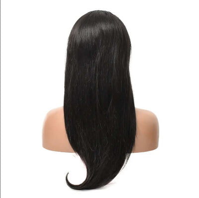  Black human hair wig with realistic lace front