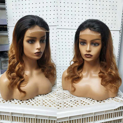 Ombre 1b/27 straight 4x4 lace closure wig