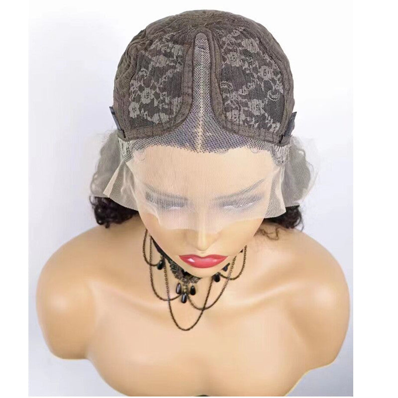 Lace front wig worn by model -100% Human hair , Pre -Plucked, 13x4 Lace