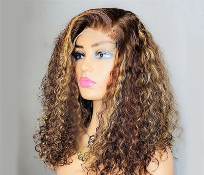 "Transparent lace wig with natural hairline"